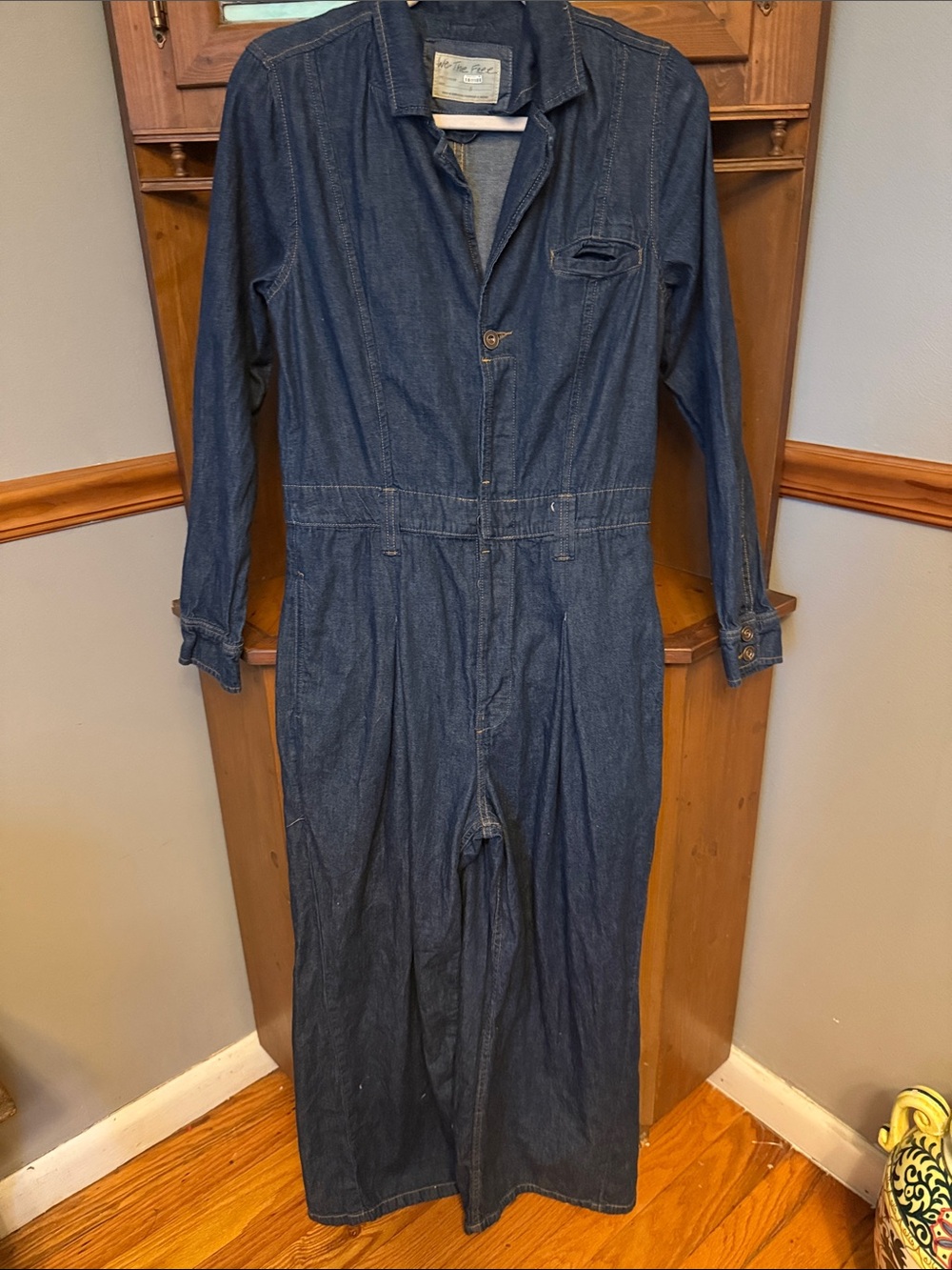 Free People We The Free "The Franklin" Tailored One-Piece Denim Jumpsuit S
